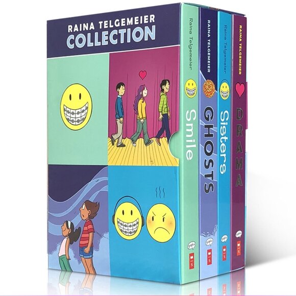 3/$55❤️The Raina Telgemeier Books Collection Box Set Smile Drama Ghosts Sisters - Picture 1 of 9